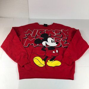 Disney Mickey Mouse Sweater Men's Extra Small Red Big Graphic Print Crewneck